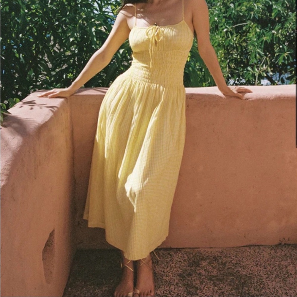 Ciao Lucia Barbara Yellow Gingham Dress NWT